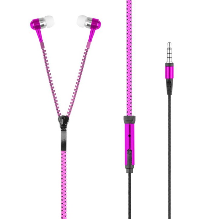 Słuchawki 3.5mm ZIPPER różowe