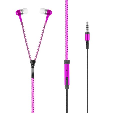 Słuchawki 3.5mm ZIPPER różowe