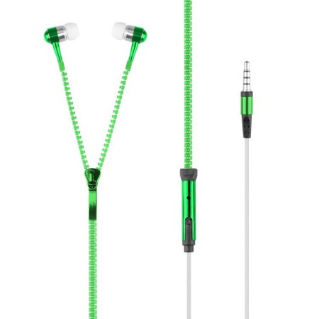 Słuchawki 3.5mm ZIPPER zielone