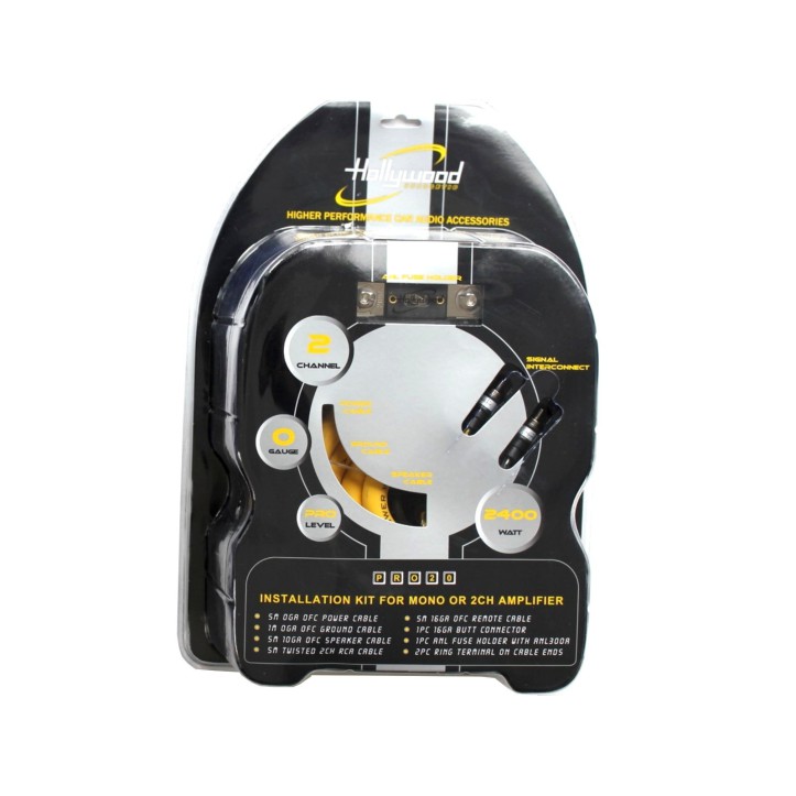 Hollywood PRO-20 - zestaw kabli OFC do samochodowego wzmacniacza