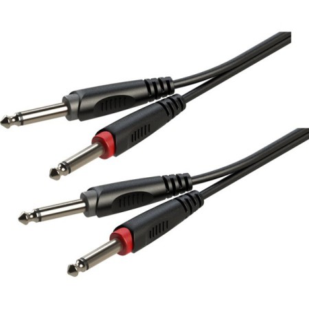 Kabel 2x Jack 6,3mm mono - 2x Jack 6,3mm mono 1.5m