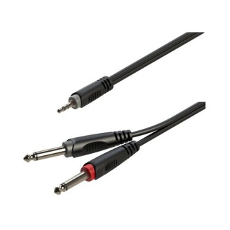 Kabel 2x Jack 6,3mm mono - Jack 3,5mm stereo 1m