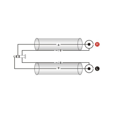 Kabel 2x RCA - Jack 3,5mm stereo 1m