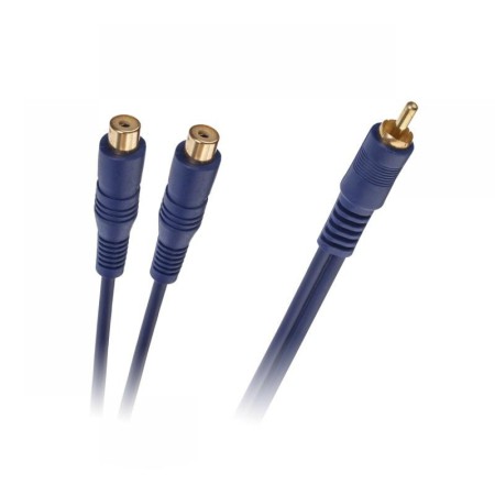 Kabel 1 RCA  Wtyk - 2 RCA Gniazdo 20cm