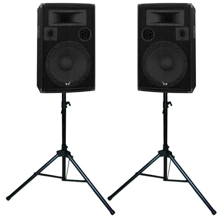 Kolumny Estradowe Voice Kraft 1200W + Statywy Głośnikowe